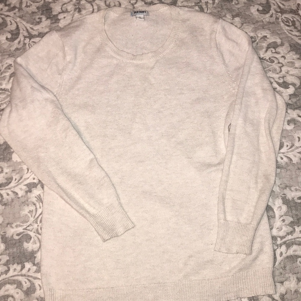 Oatmeal colored crew neck sweater